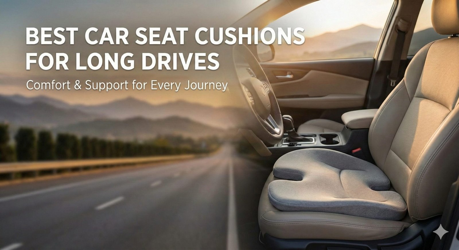 Comfortable driving on a long road trip with ergonomic seat support