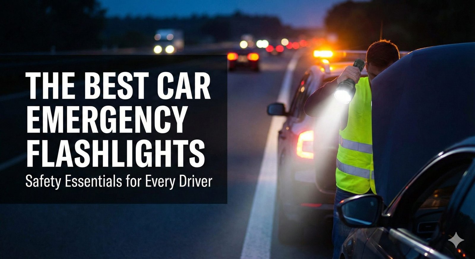 Best Car Emergency Flashlights on a Road at Night