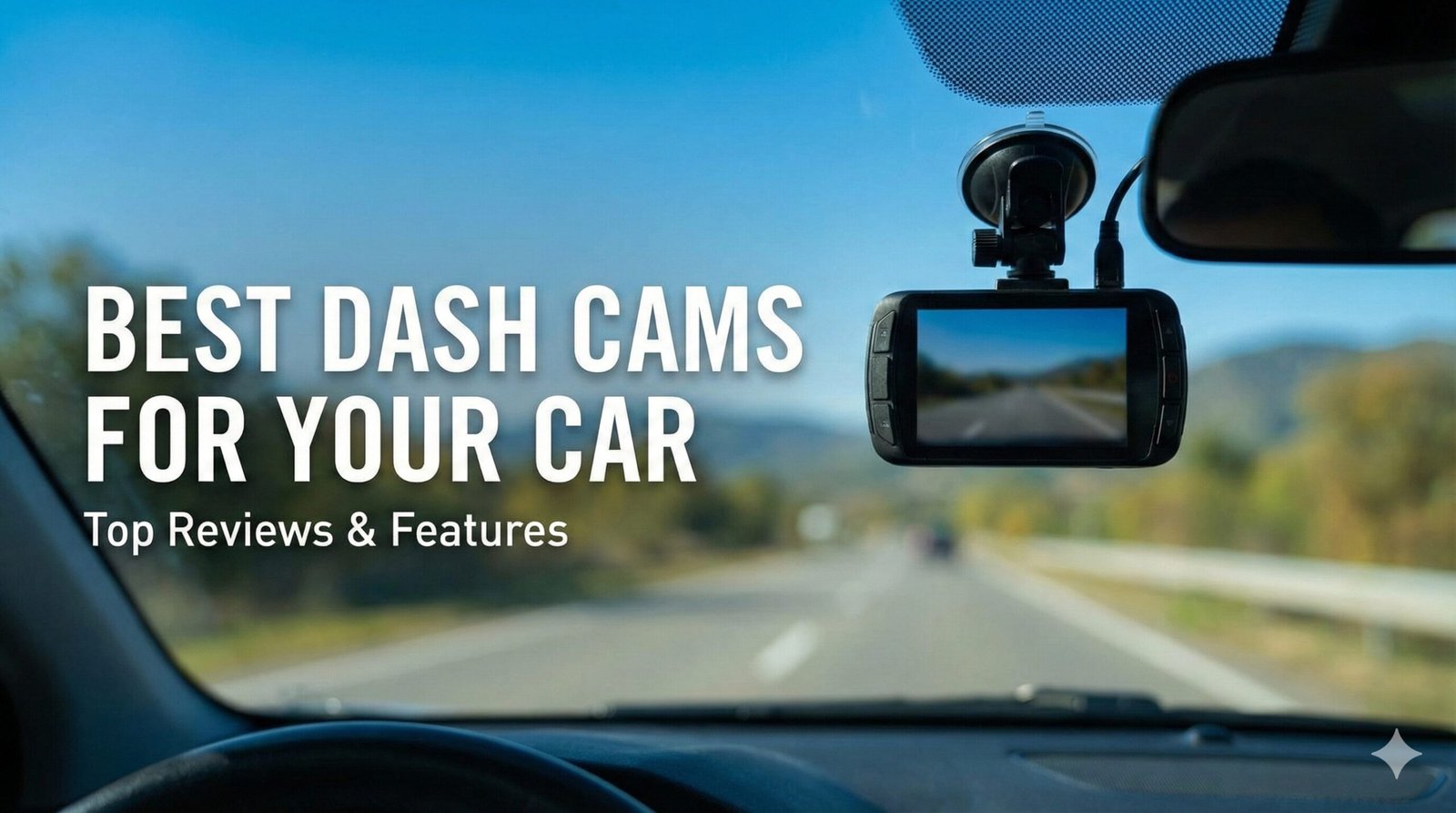 High-tech car dashboard camera recording traffic