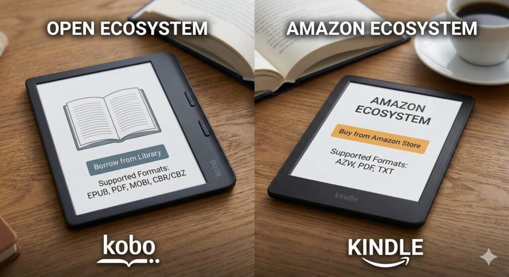 difference between kobo and kindle