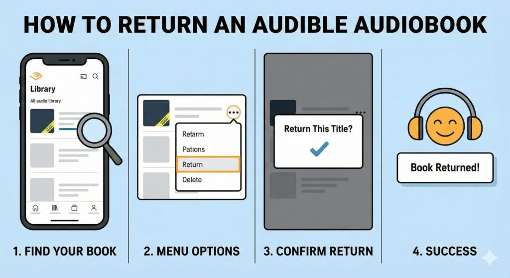 how to return audible audiobook