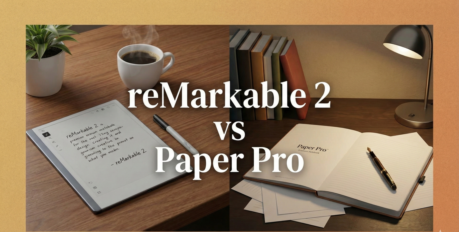 Split screen showing reMarkable 2 grey screen versus reMarkable Paper Pro color screen